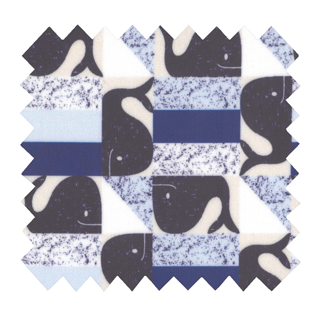 Coupon Tissu Enduit De 35Cm Baleino Bleu