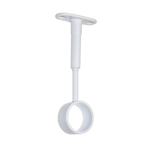 2 supports acier blanc pour tringle de penderie Ø2,5 cm