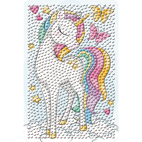 Diamond art enhjørning sommerfugle 10x15 cm