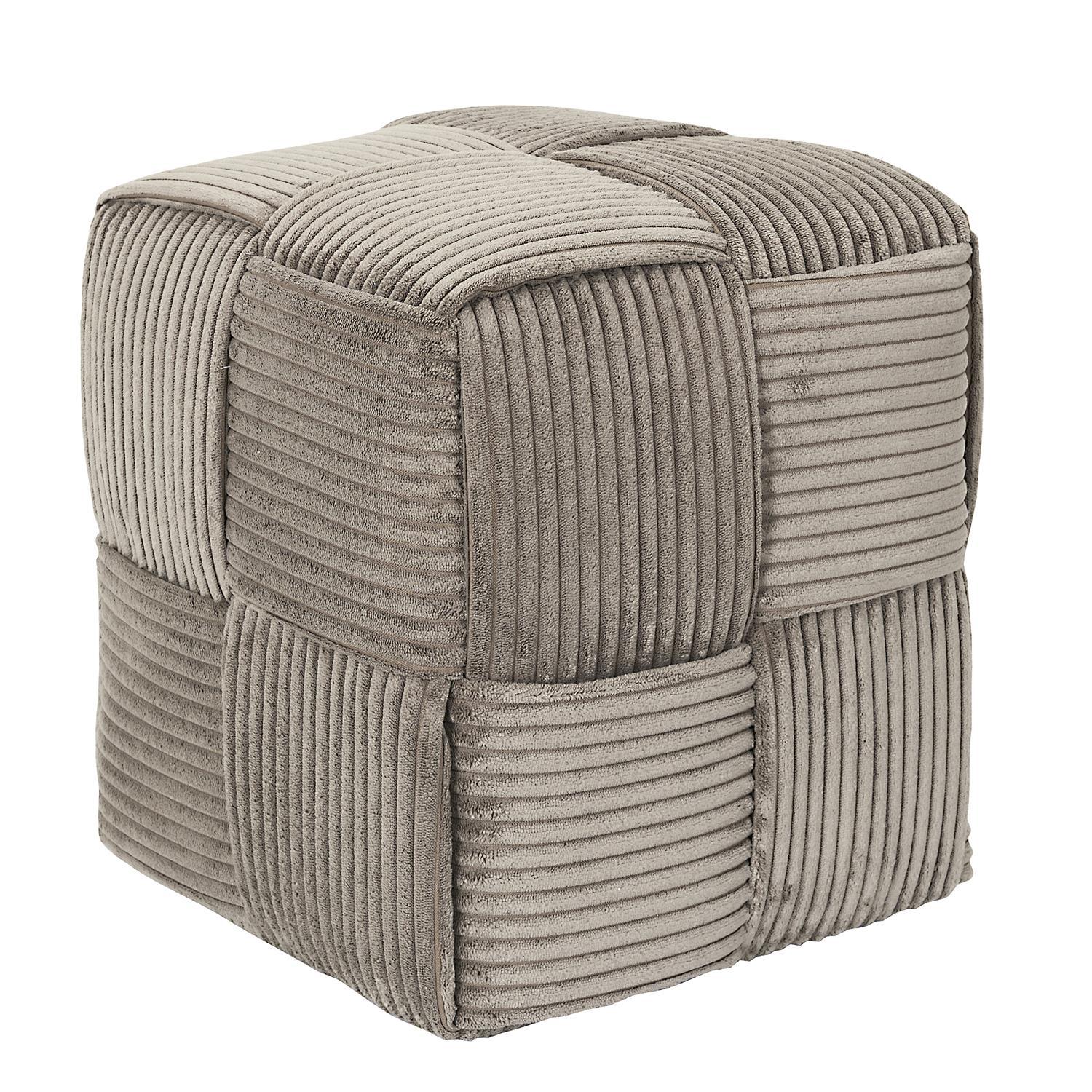 SCOTT POUF COTELE TRESSE TAUPE