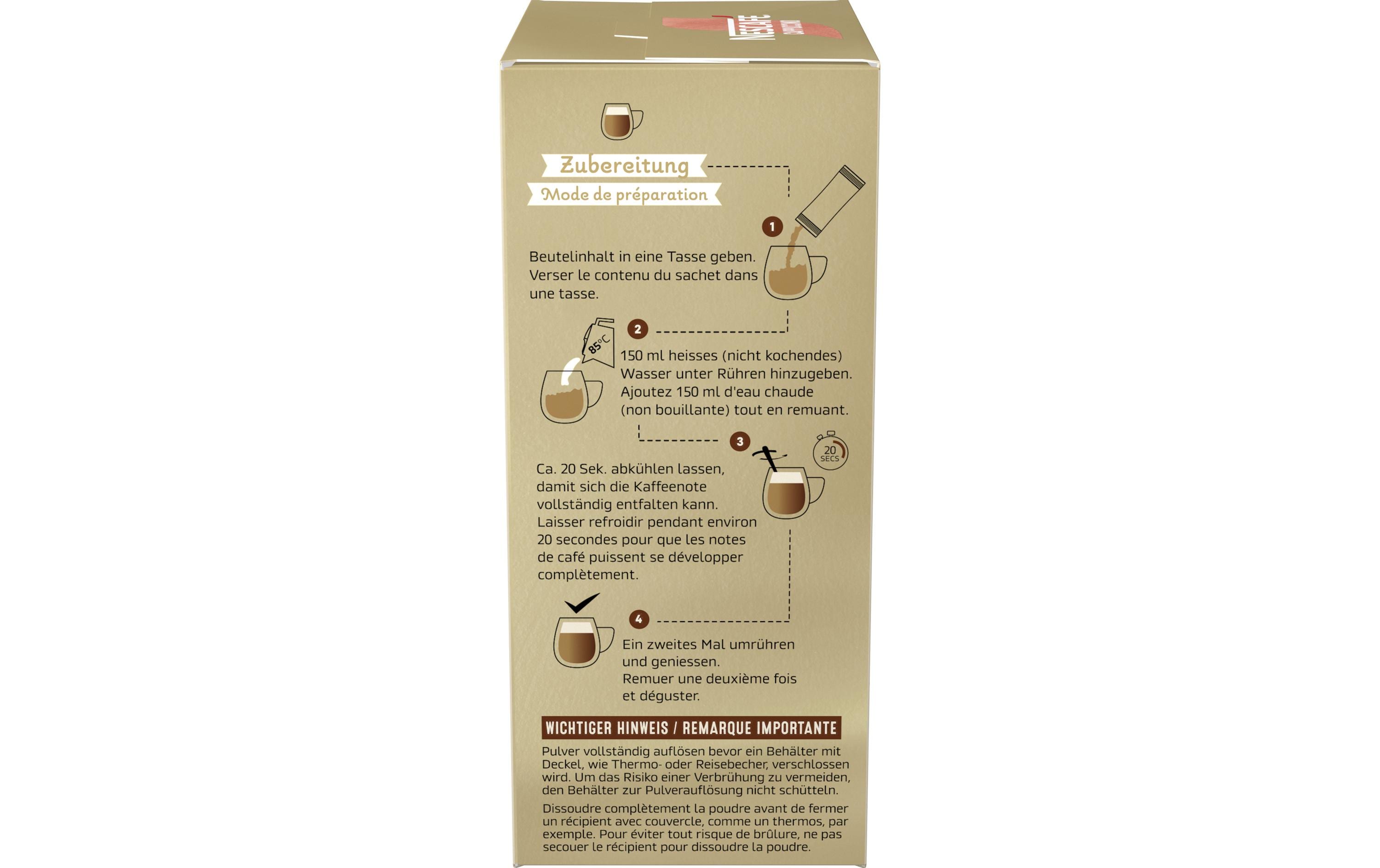 Gold Cappuccino löslicher Kaffee BeutelInstantgetränk mit 10 Portionen löslichem Kaffee