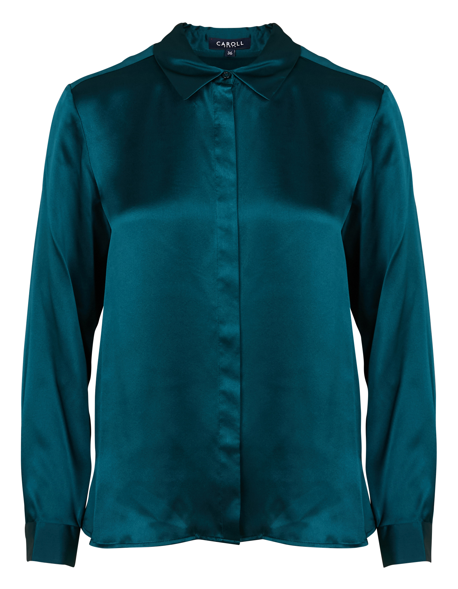 CJAMIE1 - Chemise col classique en soie | Bleu