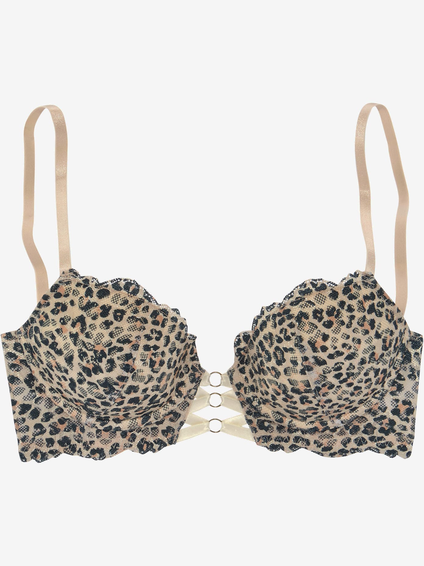 Soutien-gorge push-up sexy léopard tendance avec laçage séduisant