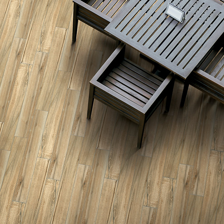 Carrelage sol extérieur bois naturel Woodland 15 x 90 cm