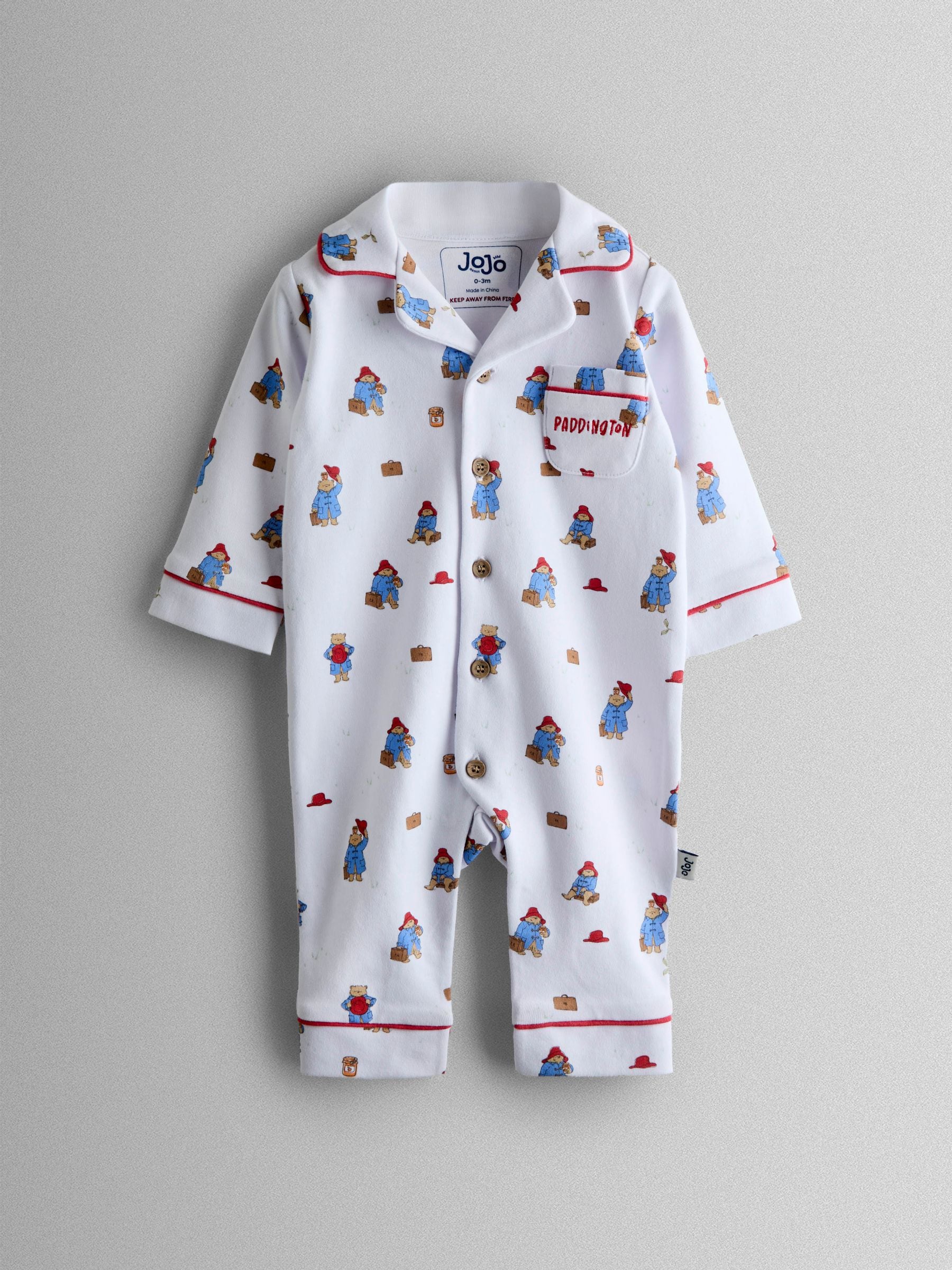 JoJo Maman Bébé Paddington™ Print Jersey Romper Pyjama