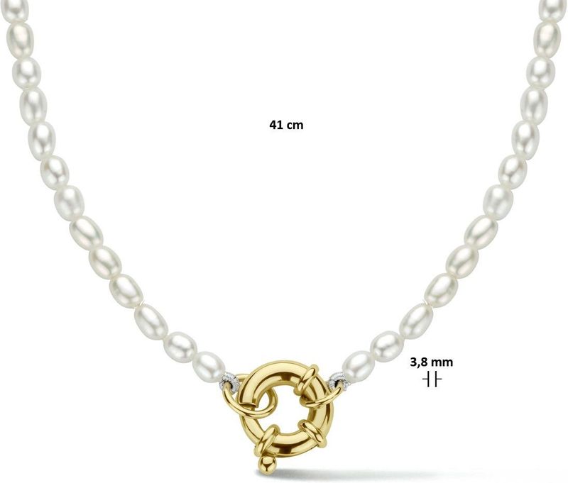 Collier - Geelgoud - 3,8 Mm - 41 Cm - Met Groot Veerslot
