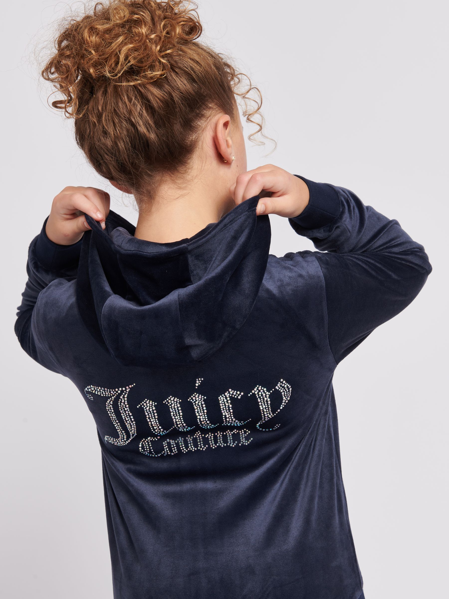 Lichtblauw - Juicy Couture ruitvormige hoodie met rits