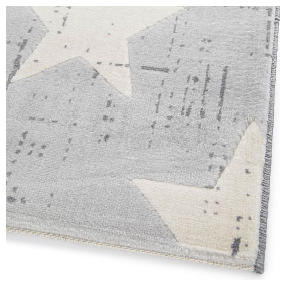 Tapis chambre d'enfant - star vintage - gris clair - 160 x 230 cm