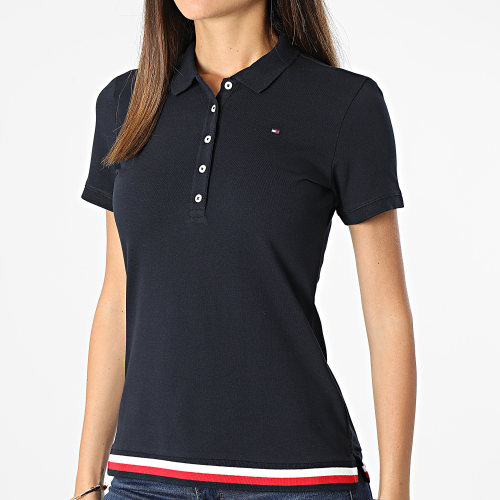 Polo A Manches Courtes Femme Global Stripe 4650 Bleu Marine