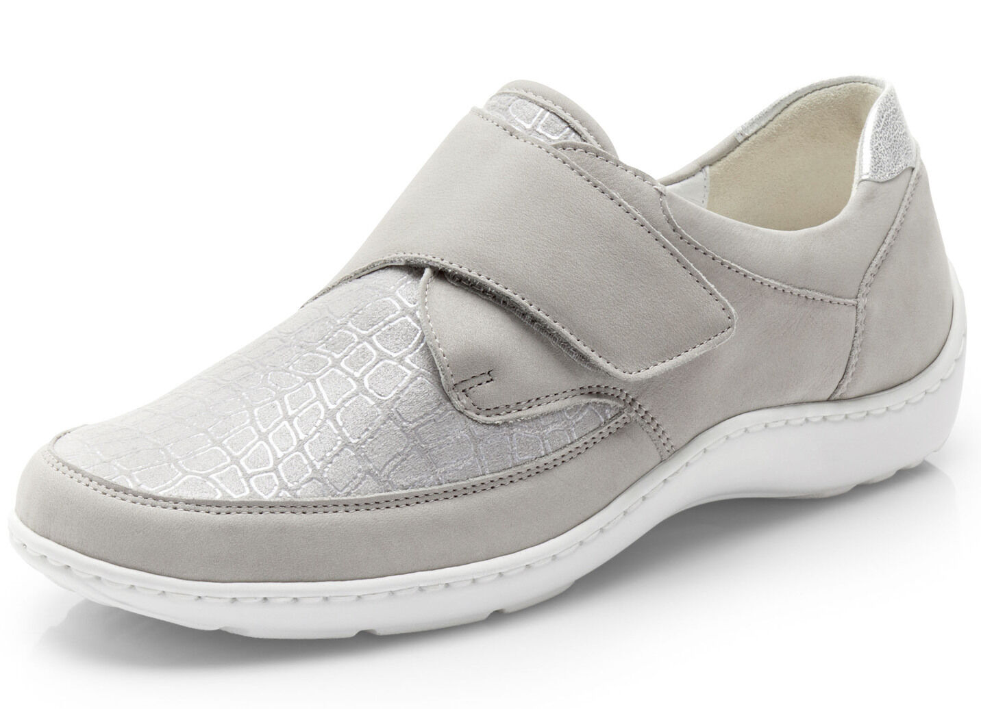 Waldläufer, bequeme Damen-Slipper, Weite H, mit herausnehmbarem Fussbett