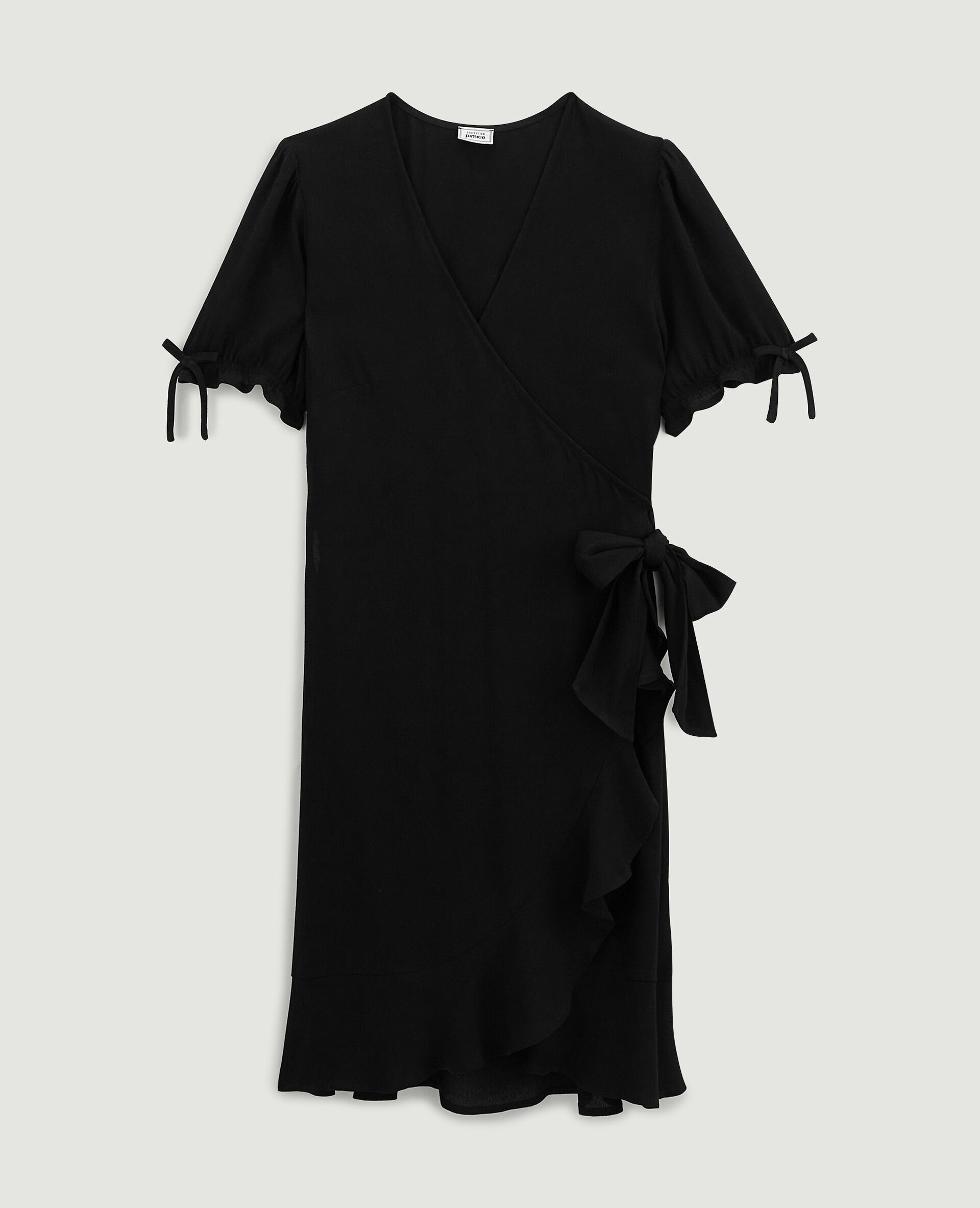 Robe courte cache-cœur - Noir