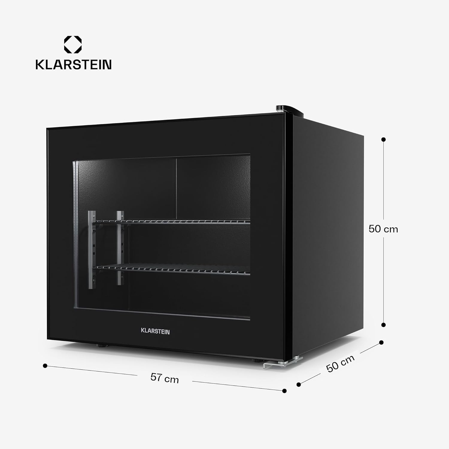 Klarstein IceAge 88 Mini Gefrierschrank, 88 L, Einstellbare Temperatur 0 bis -18 °C, Energieeffizient, LED-Innenbeleuchtung, 3 Einlegeböden, Kompakte Gefriertruhe, Kleine Design-Gefriertruhe, Schwarz