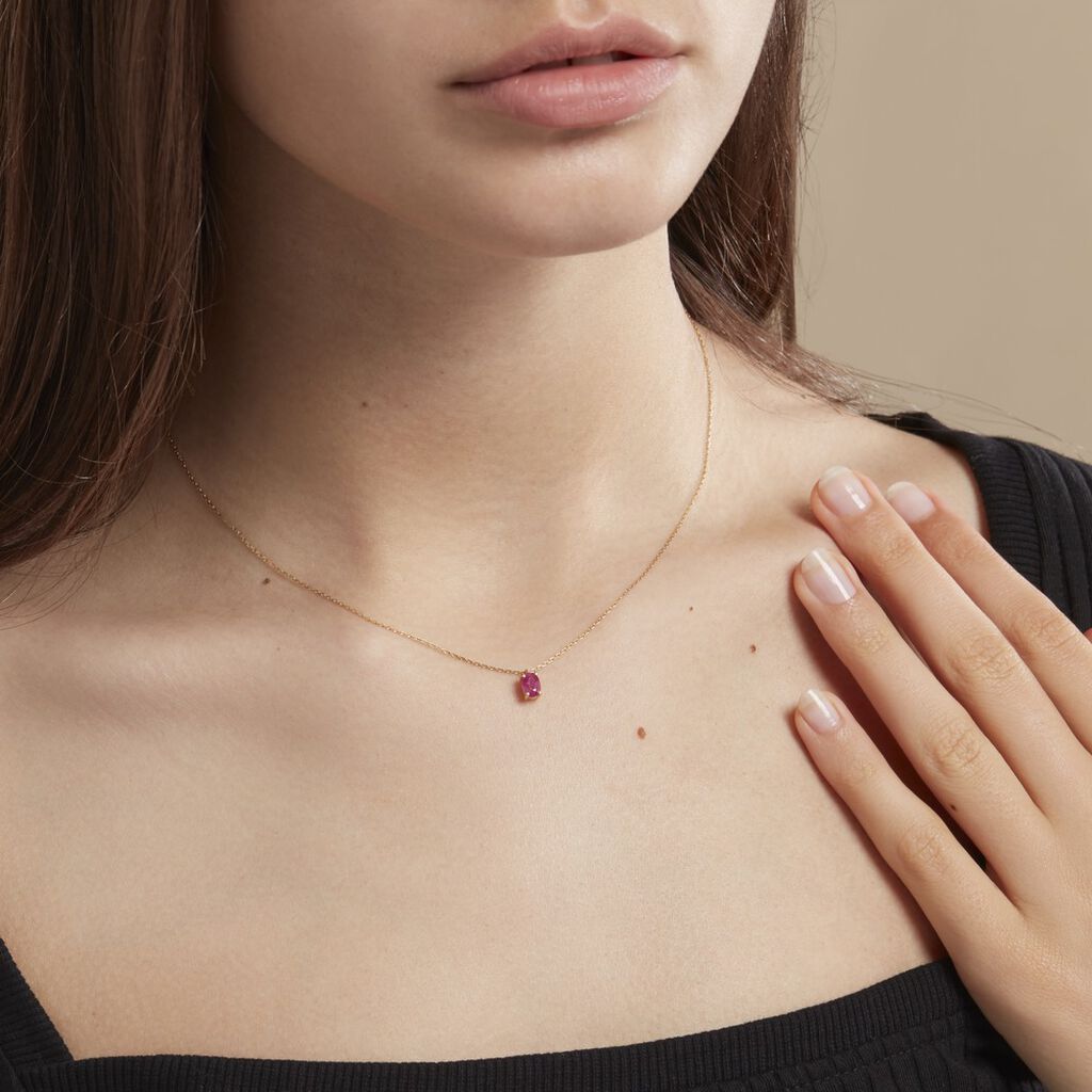 Collier Ovale Or Jaune Rubis