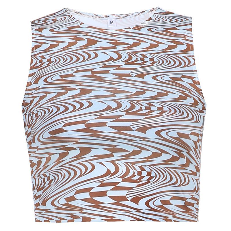 HERMITAKH - Bedrukt cropped tanktopje