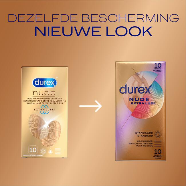 Durex Condooms Nude Extra Lube Extra Dun 10 Stuks