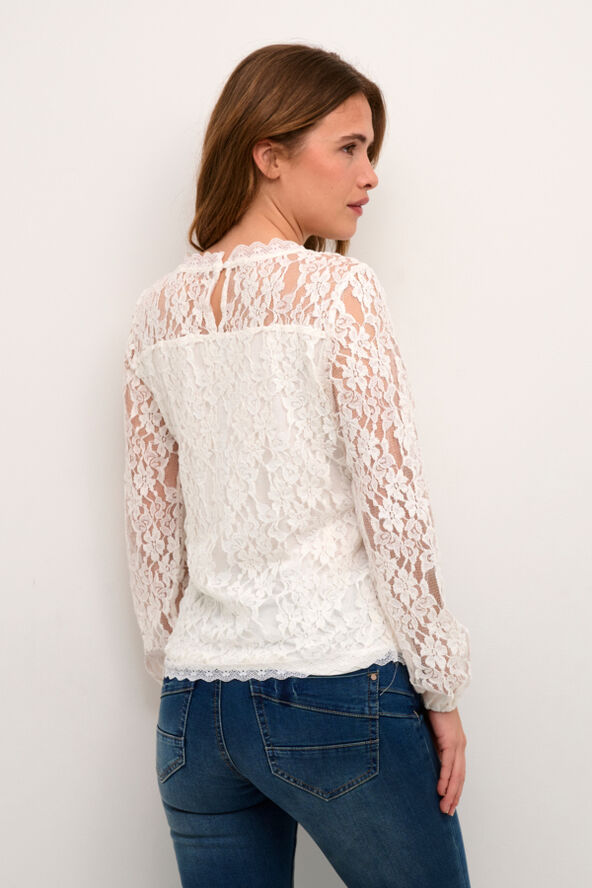 Cream CRKit Lace LS Blouse Snow white