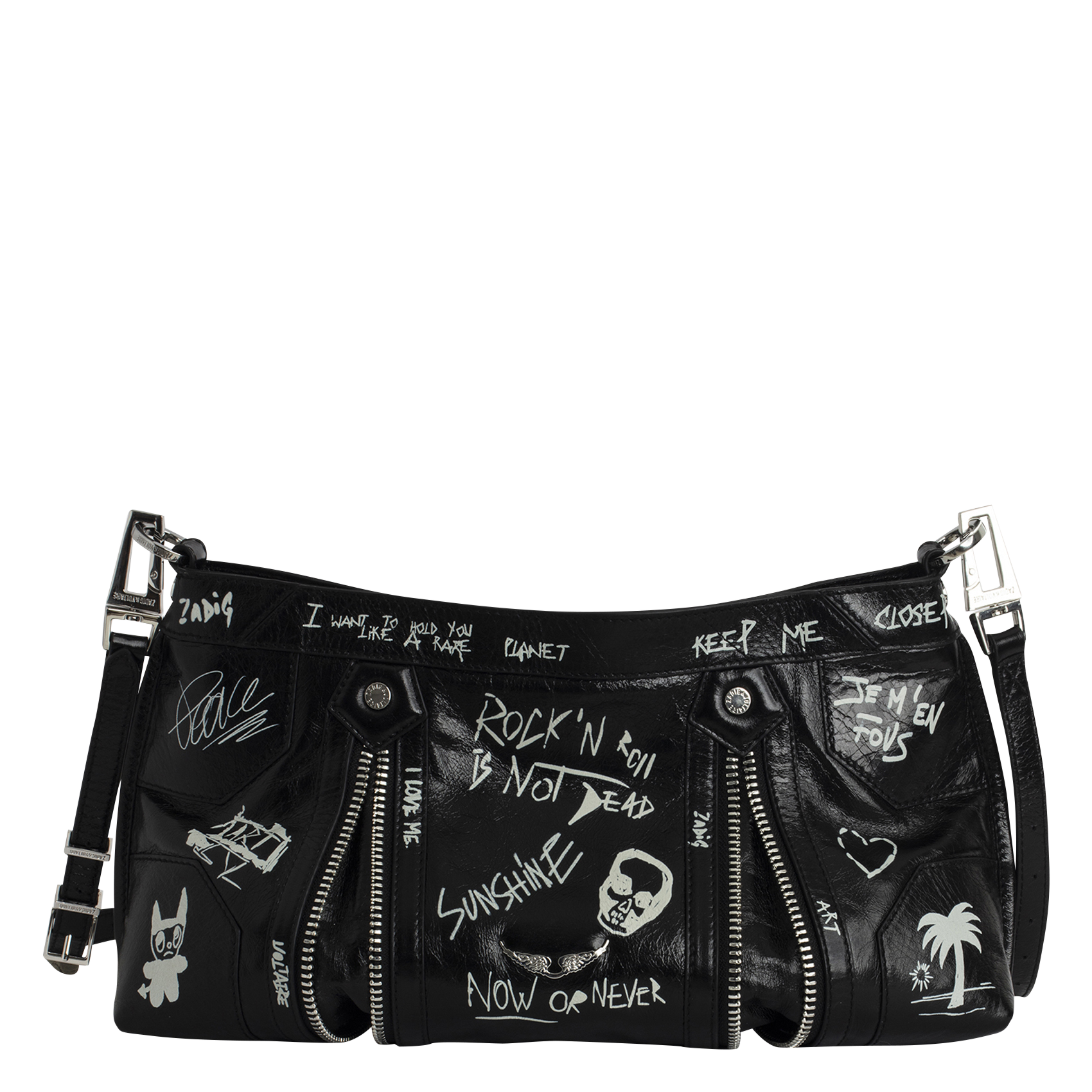 SUNNY - Sac bandoulière en cuir | Noir