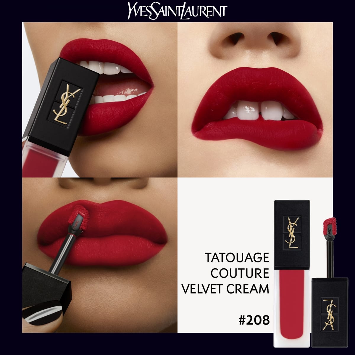 YVES SAINT LAURENT Tatouage Couture Velvet Cream Rouge à Lèvres Mat Effet Velours Longue Tenue