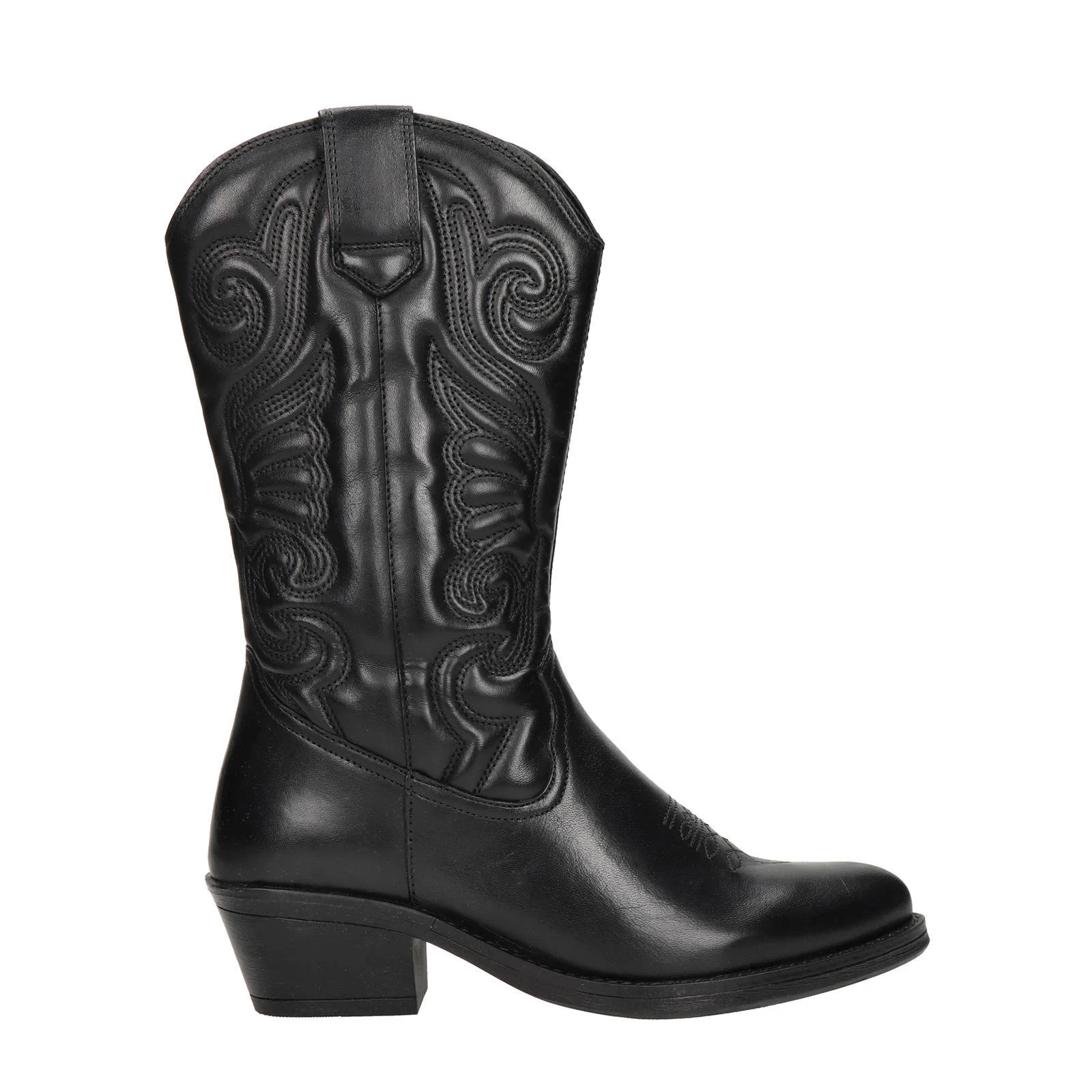Nelson leren cowboylaarzen zwart