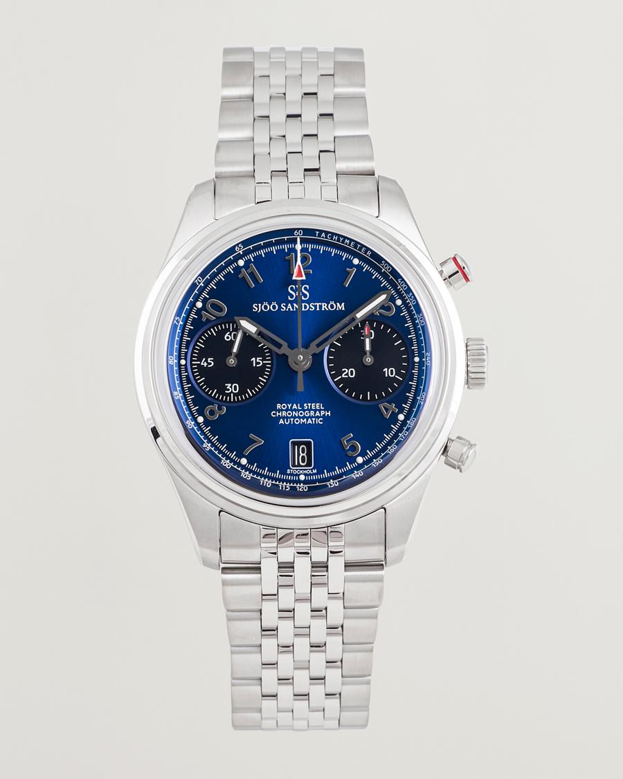 Sjöö Sandström Royal Steel Chronograph 40mm Blue Dial