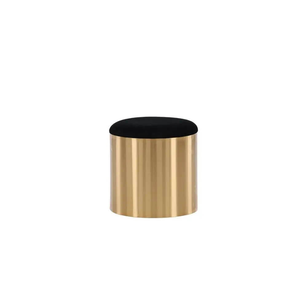Svea - Finn poef - velvet - ø45 cm - goud