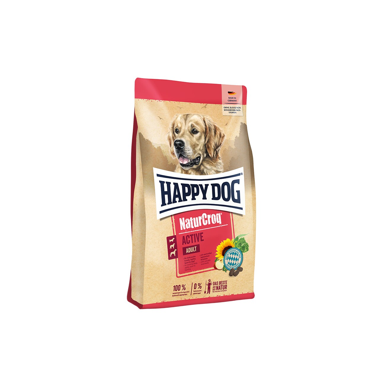 HAPPY DOG NaturCroq Trockenfutter Hund Adult, Active 15 kg