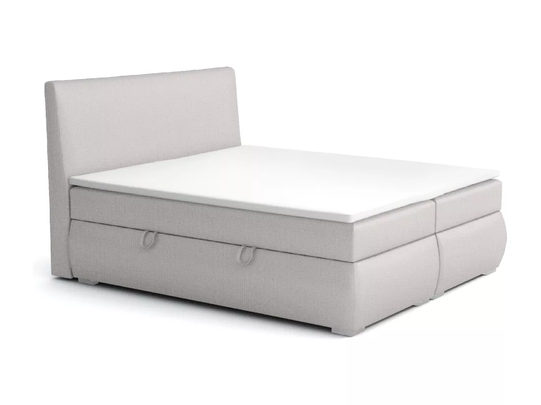 LIT BOXSPRING avec tiroirs de rangement Buffalo 200x200 cm, Orinoco 21 (Gris clair)