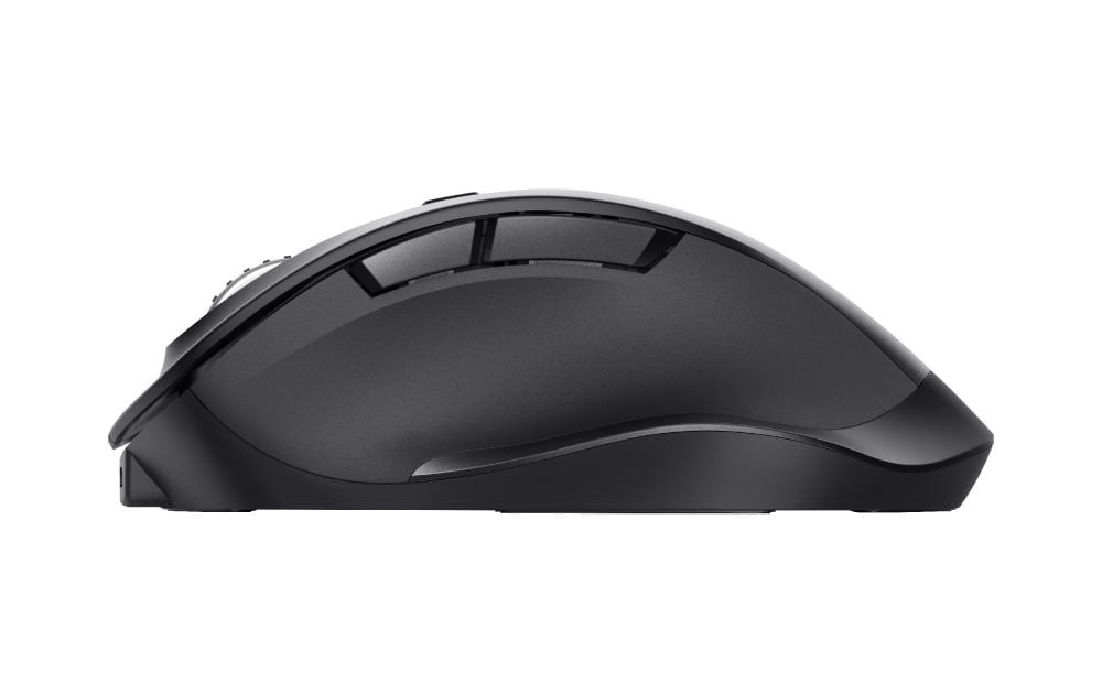 Ergonomische Maus Fyda Rechargeable SchwarzWiederaufladbare Funkmaus mit geschwungenem Design