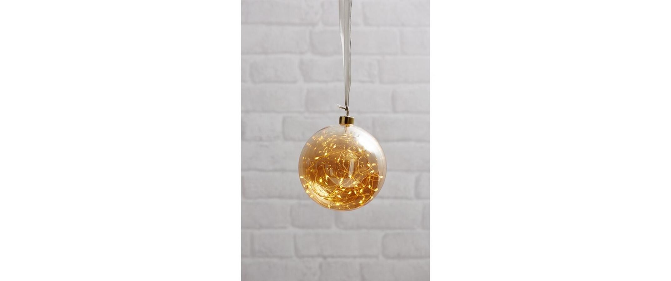 Weihnachtskugel Glow, 40 LED, Ø 15 cm, BernsteinWeihnachtskugel mit Beleuchtung