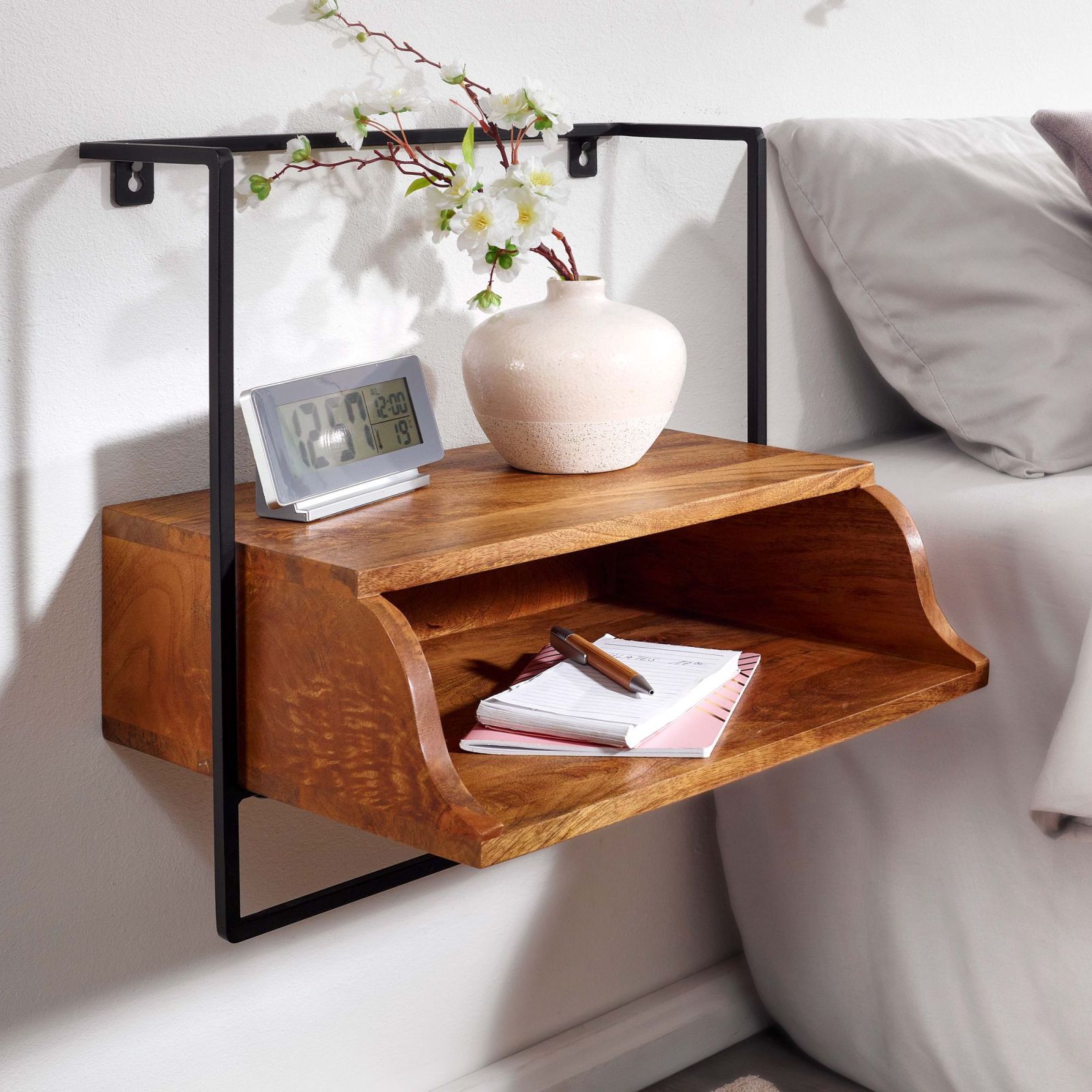 Nachtkonsole - Mangoholz - massiv -44 cm