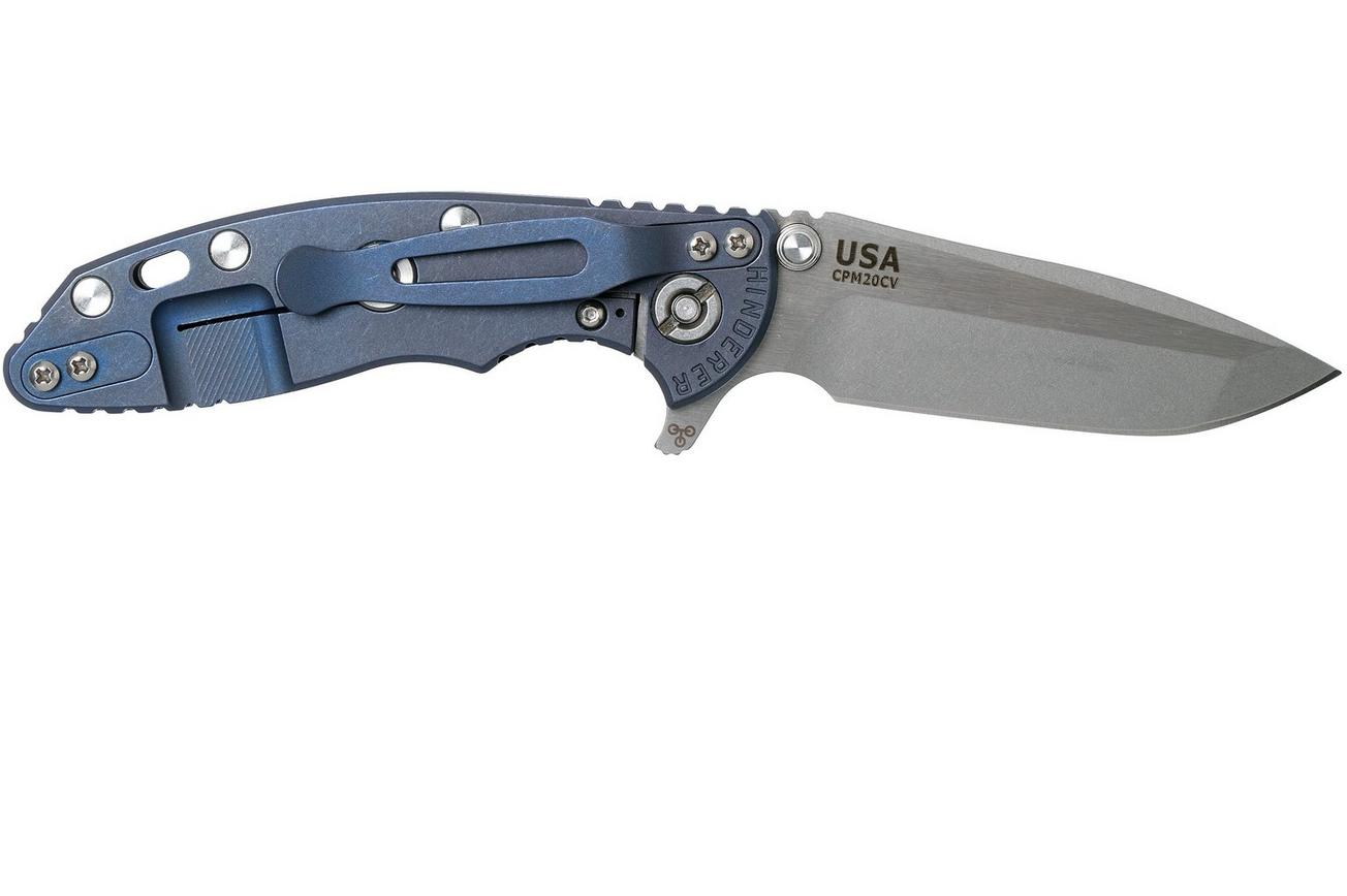 Rick Hinderer XM-18 3” Spanto Gen 4 CPM 20CV Black G10, Battle Blue, zakmes