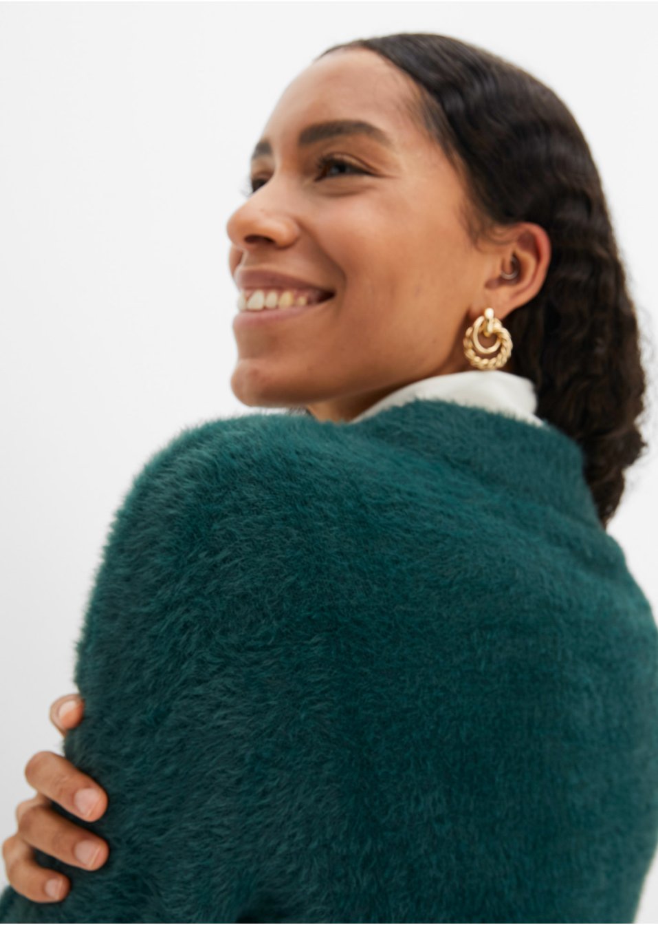 Gilet en maille duveteuse