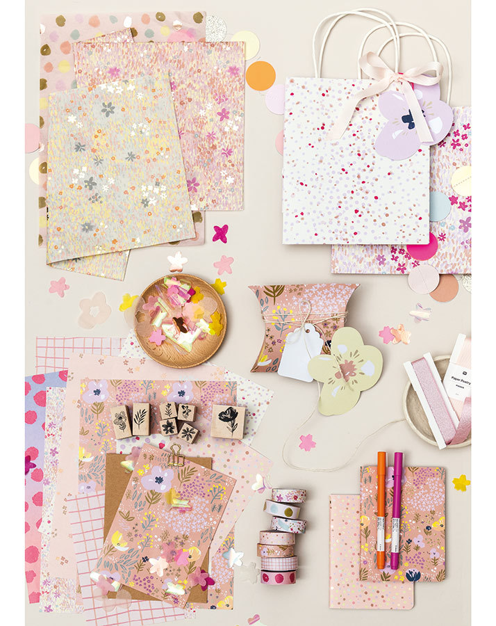 Postkarten-Block CRAFTED NATURE 15-teilig in neon/glitter