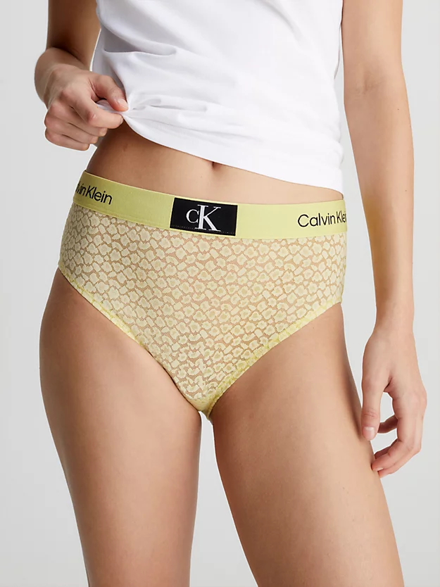 Calcinha de biquíni de cintura alta com renda - CK96