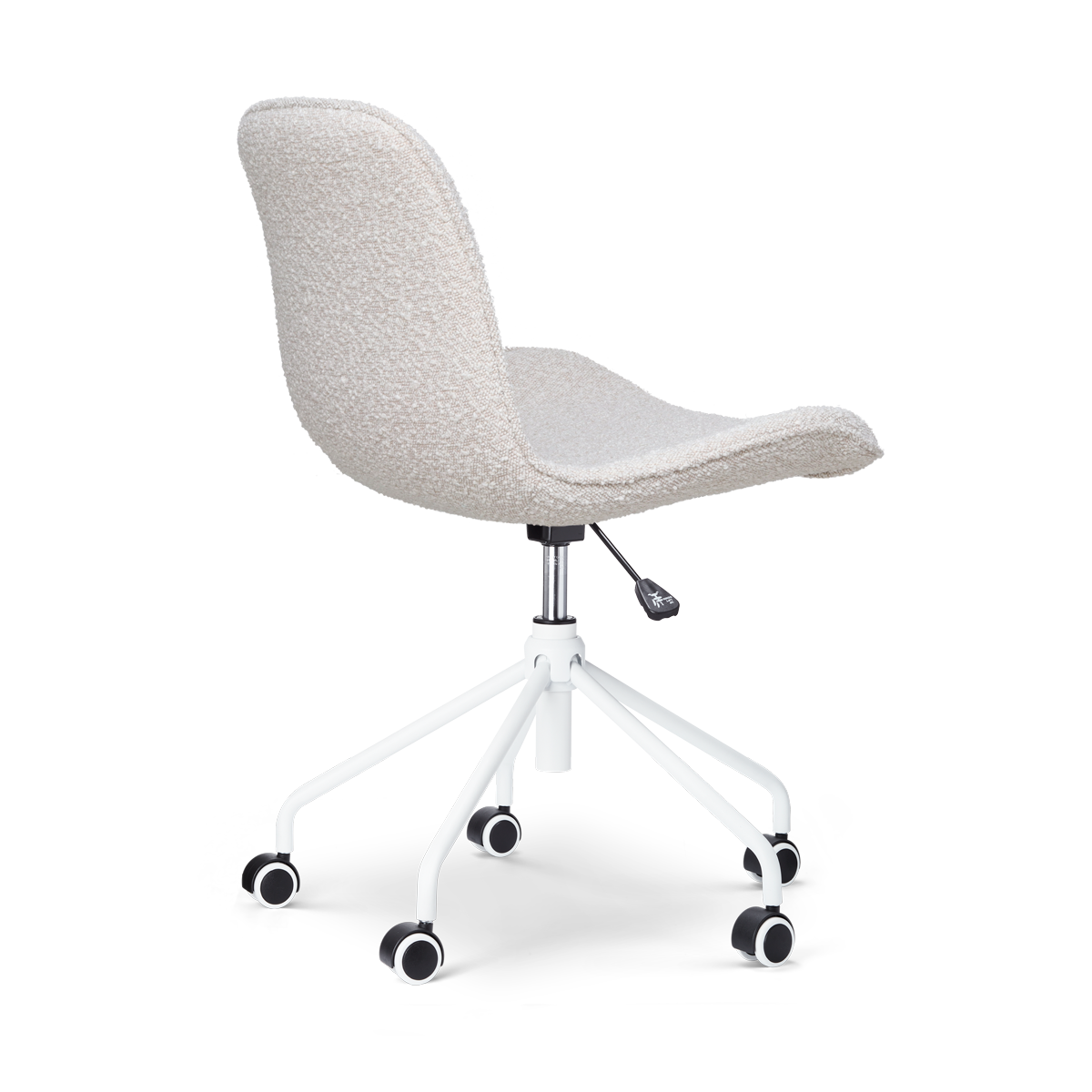 Bureaustoel Nout-Fé bouclé beige - wit onderstel