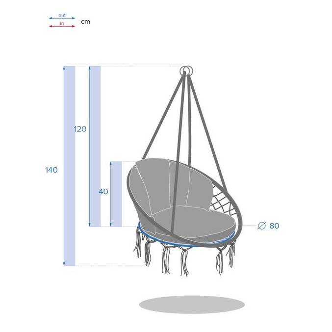 Chaise de détente suspendue CORDESSA Noisette