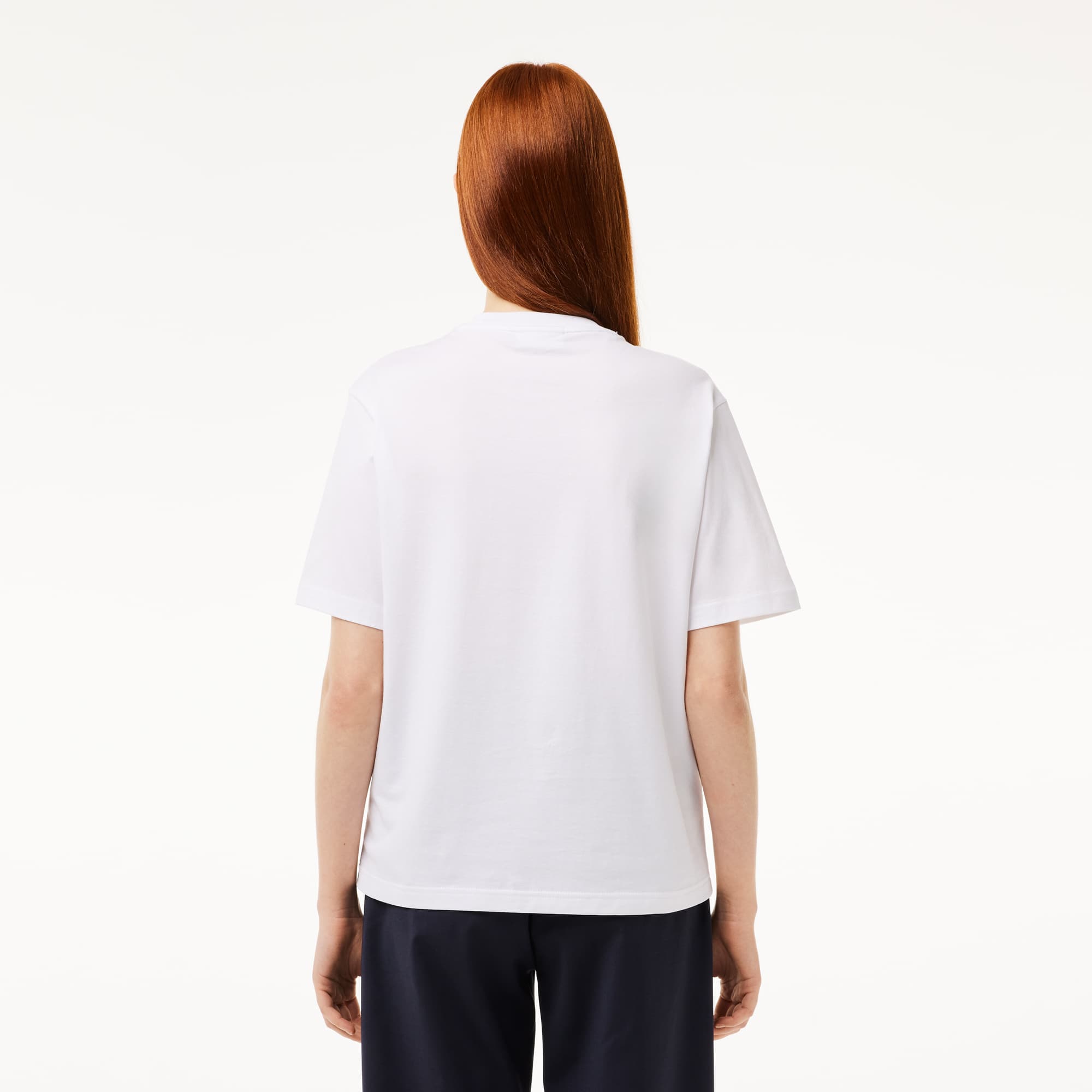 T-shirt relaxed fit en jersey de coton pima léger T-Shirts - Blanc - Lacoste - Femme
