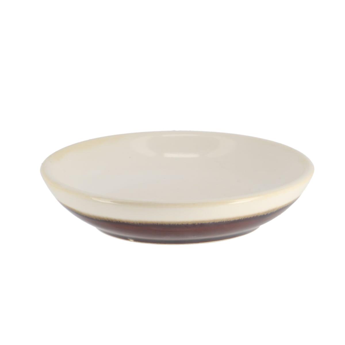 PORTE SAVON GRES ROND TRICOLORE MARRON BEIGE
