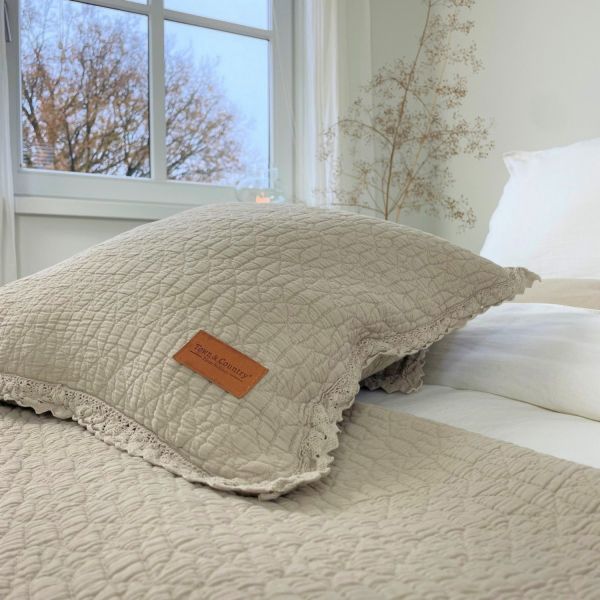 Town & Country Carolina Kussenhoes Beige / Sand 50 x 50 cm