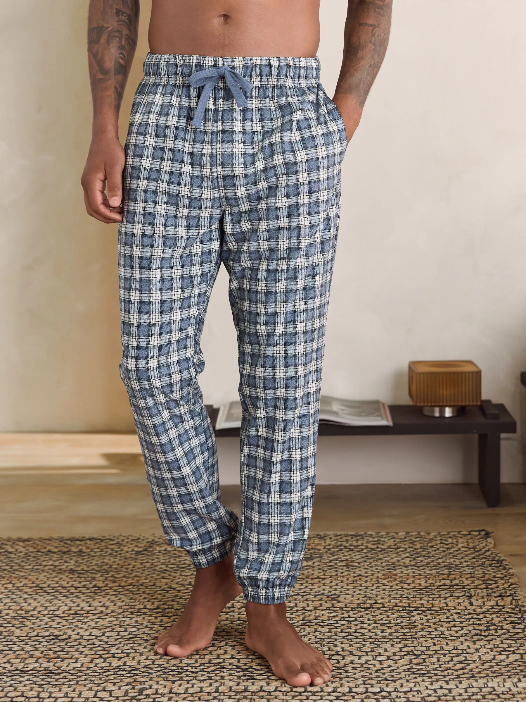 Grey Grindle Check - MotionFlex - Behaaglijke pyjamabroek met boorden