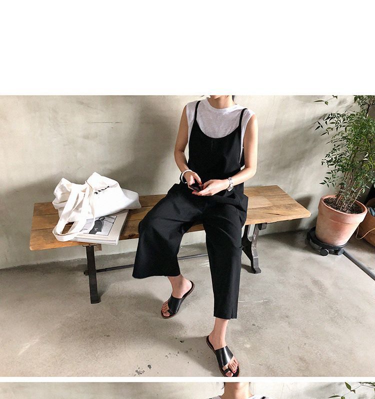 Inchioh - Effen jumpsuit met spaghettibandjes