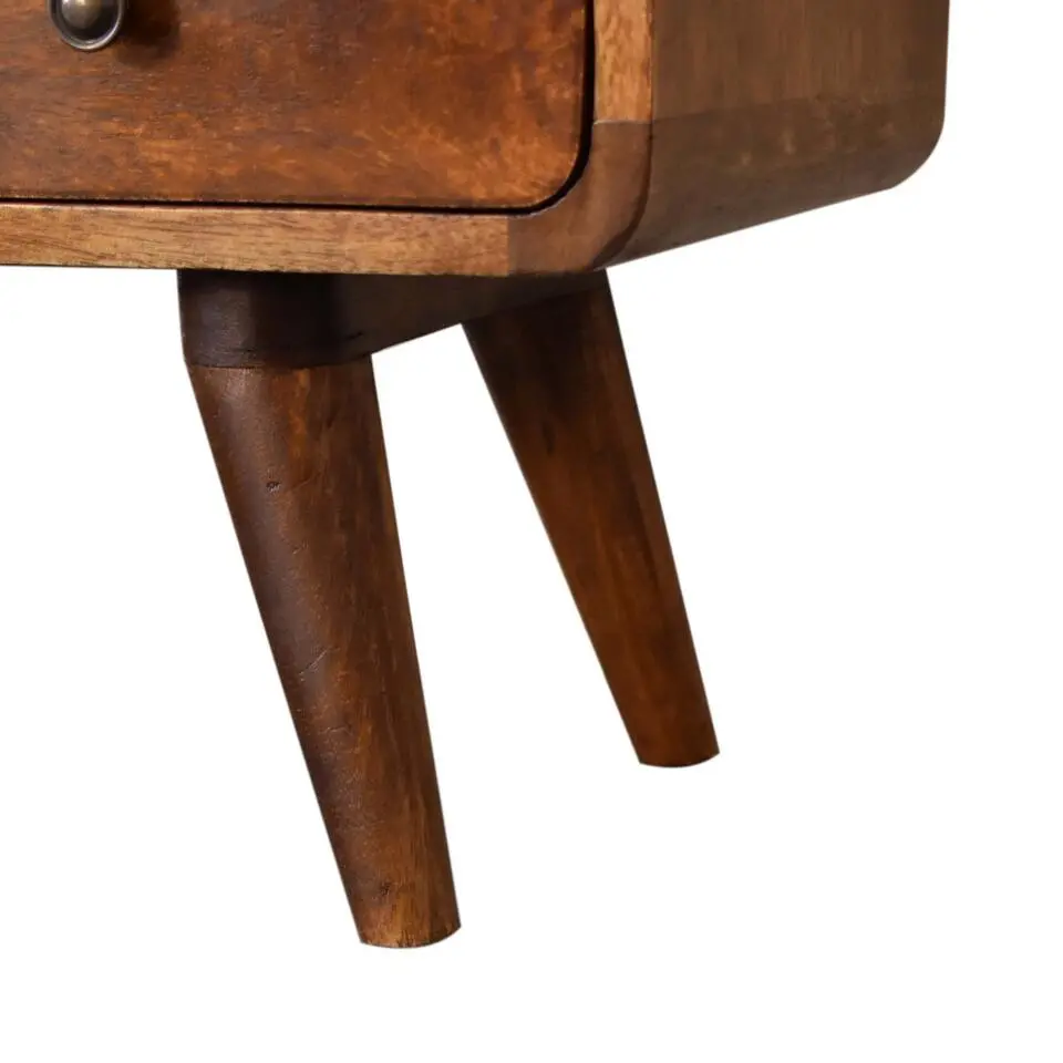 Artisan Furniture Solid hout Kastanje Gebogen TV meubel