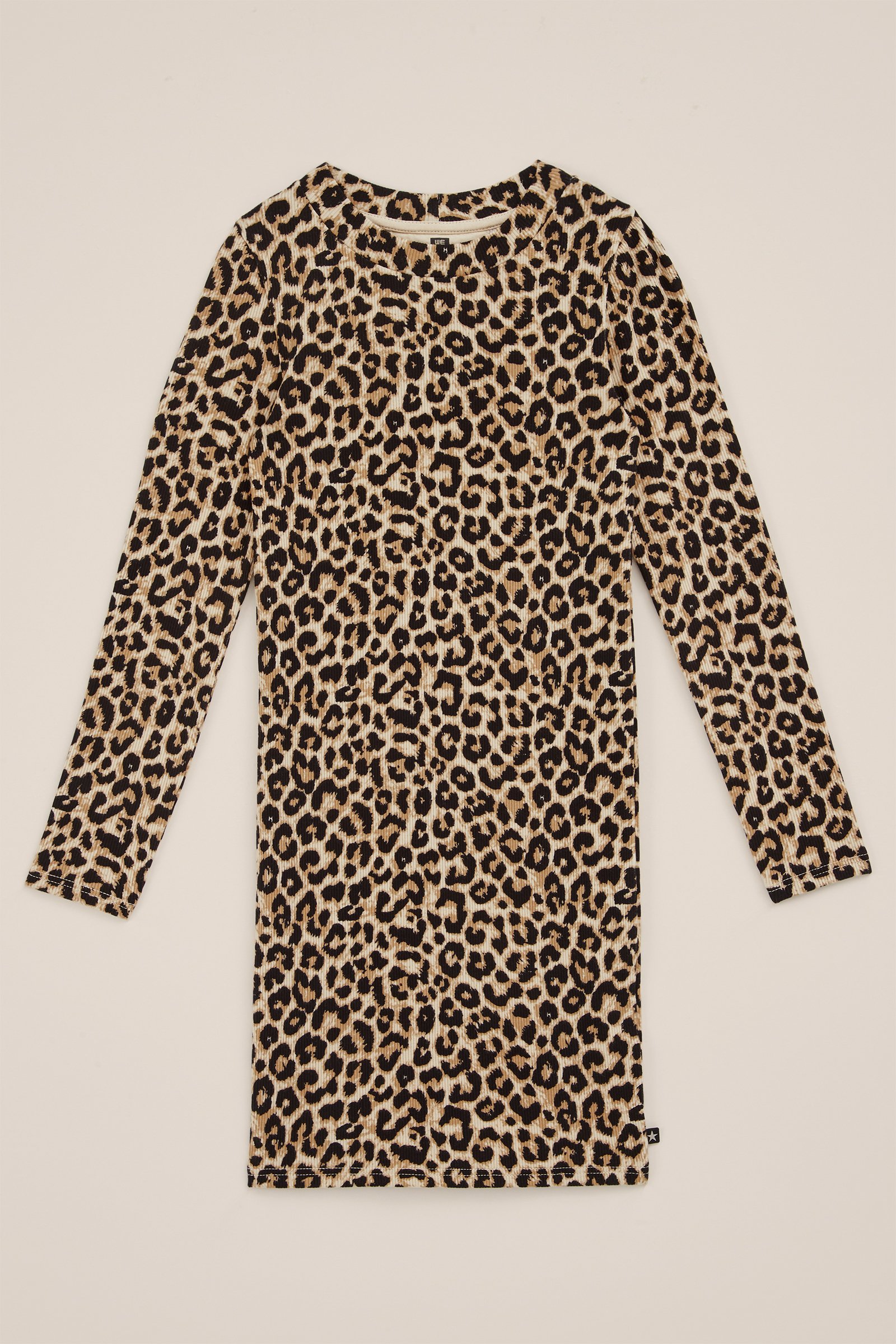 Meisjes jurk met dessin WE Fashion Beige