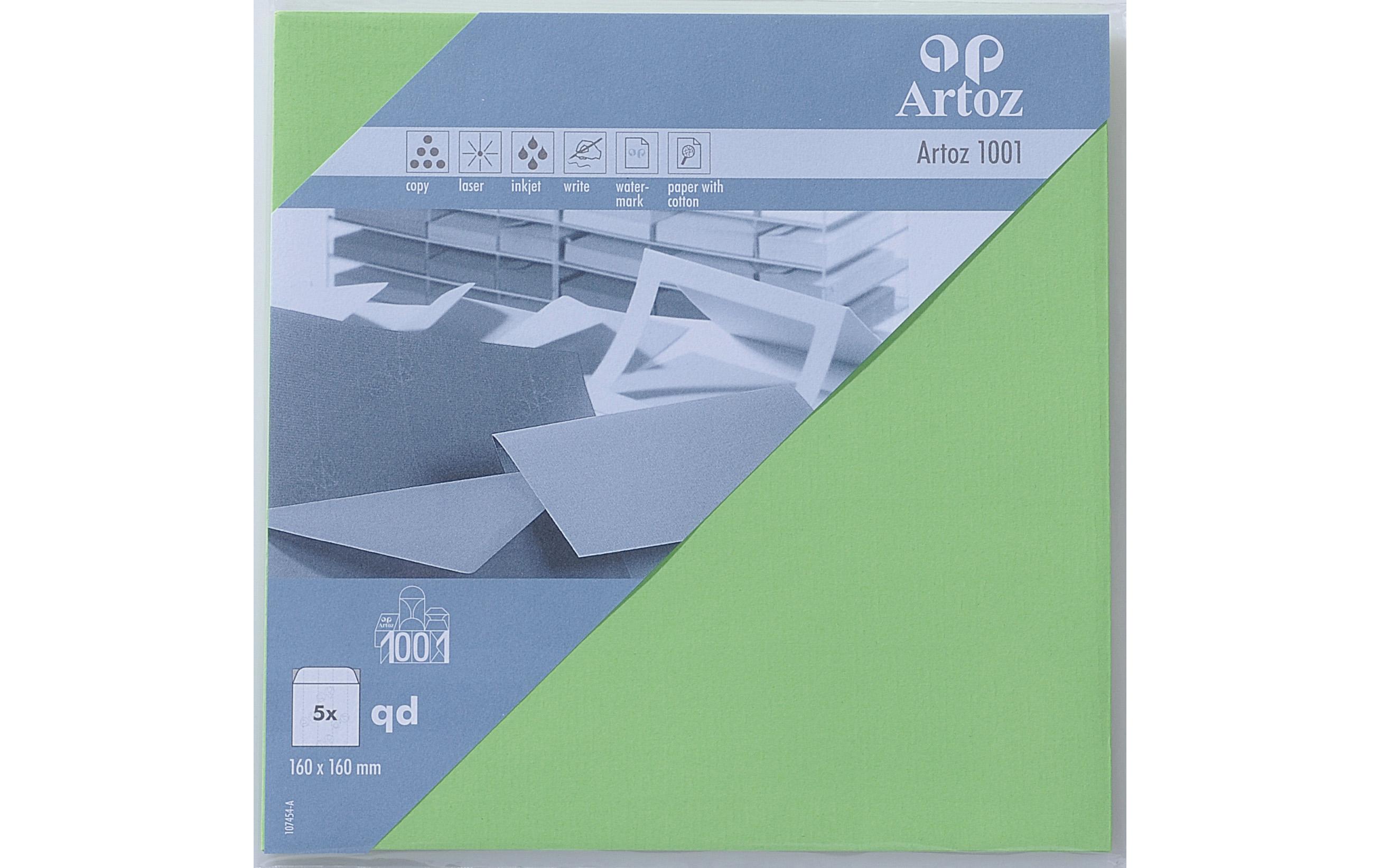 Couvert 1001, 16 x 16 cm, 5 Stück, BirkengrünEdler Briefumschlag