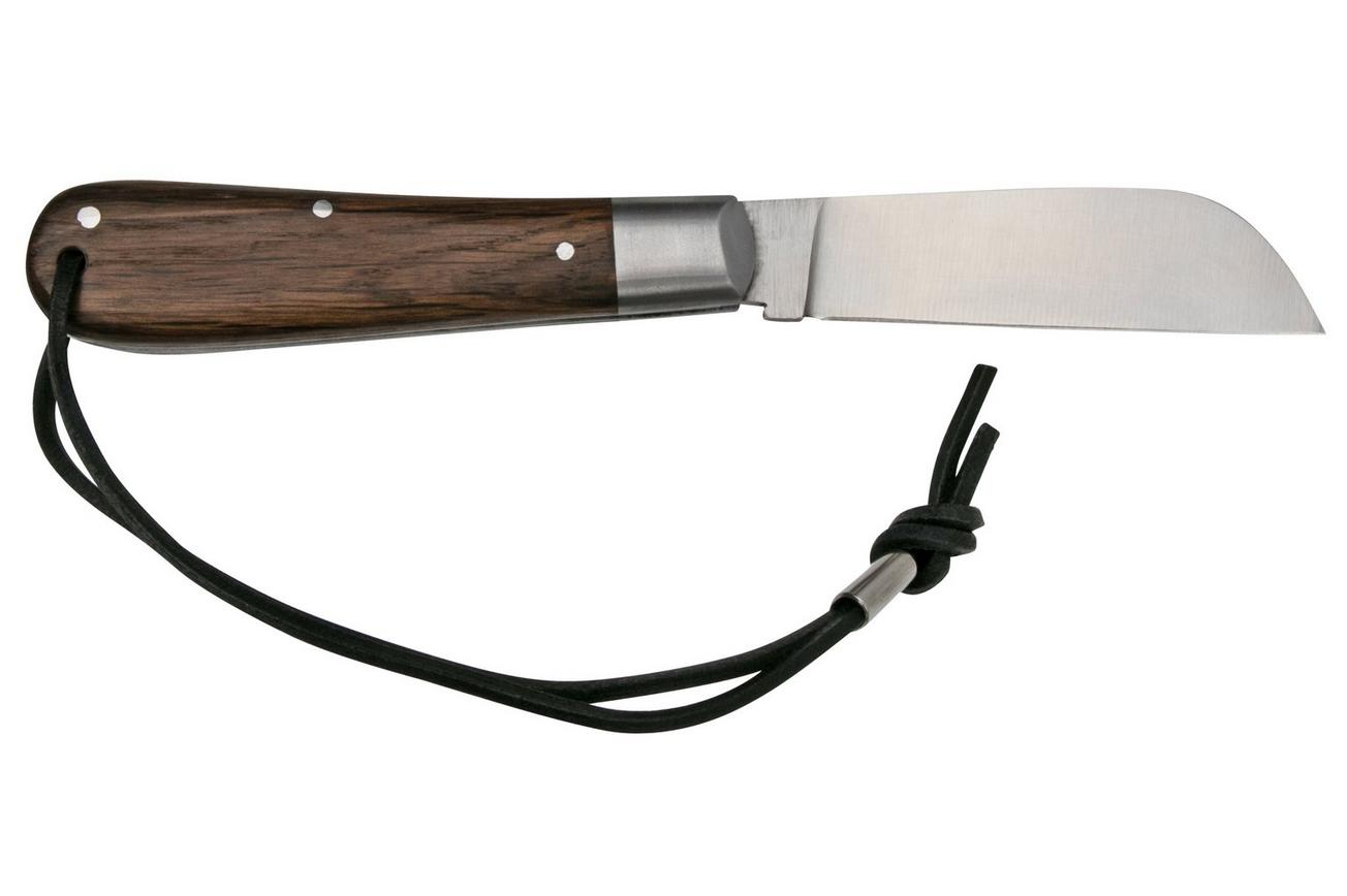 Otter Anchor Knife SET 172 Large Stainless, Smoked Oak, Brass Anchor, Leather Strap zakmes