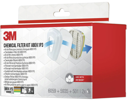 Filterset voor 3M™ 6004BC1-serie verfspuitmaskers, beschermingsniveau ABEK1P3, 2 stuks