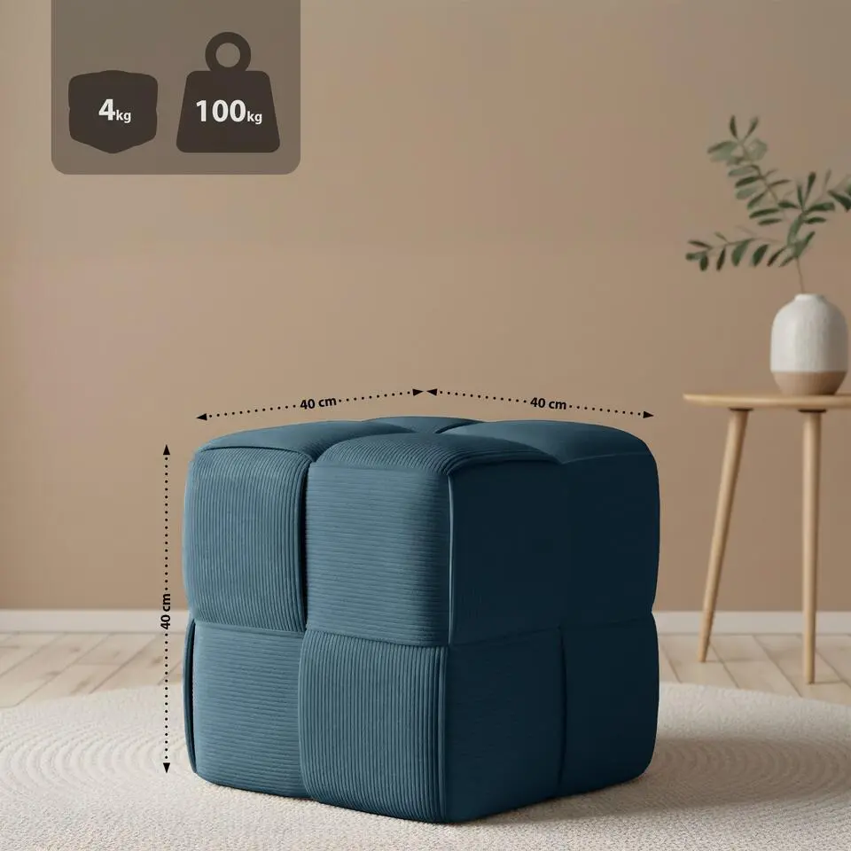 CLP Hocker Forinta Ribstof - donkerblauw