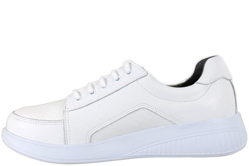 NEW FEET SKO I HVIDT PRÆGET TEKSTIL