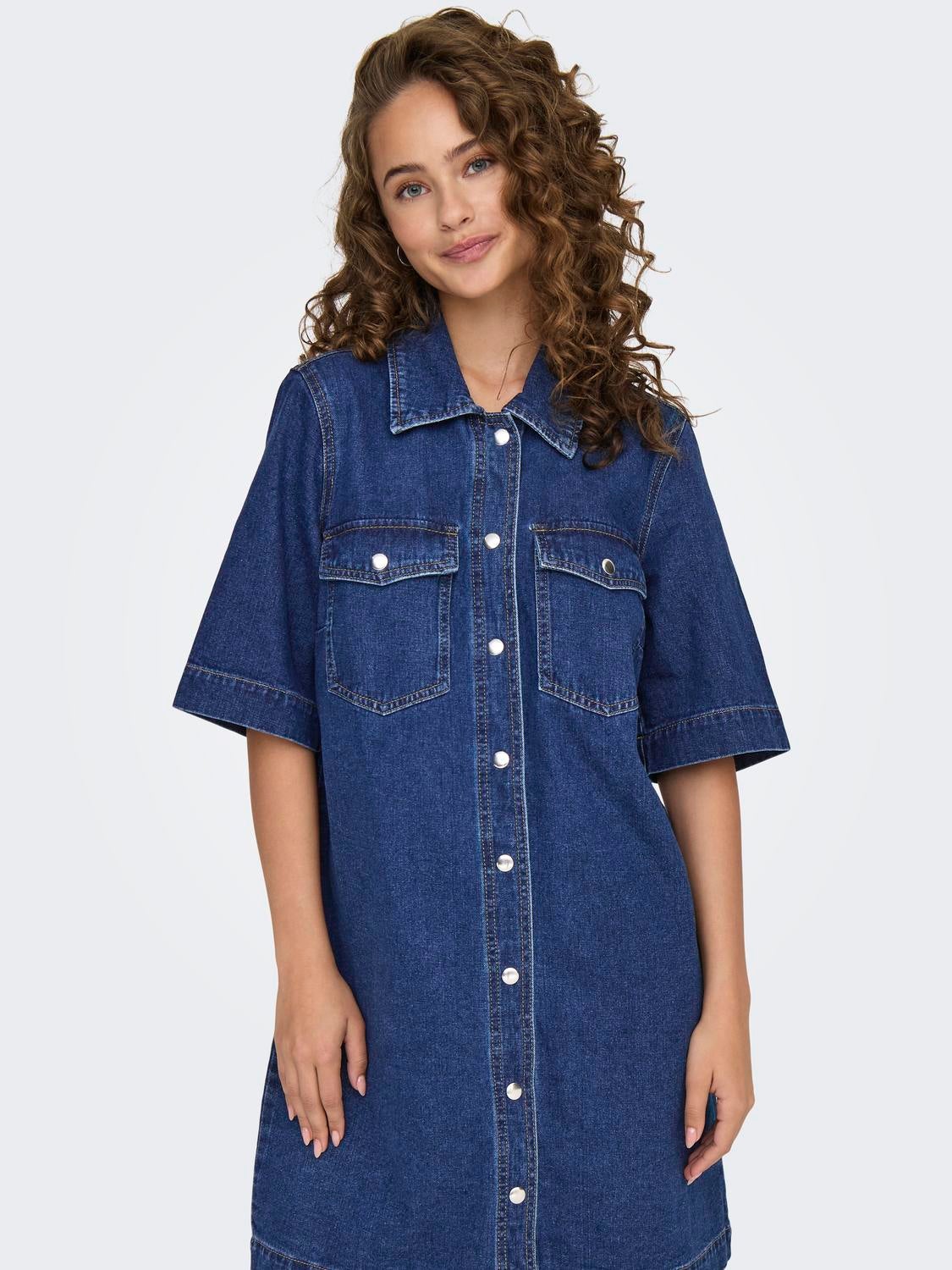 ONLBELLE Kurzes Kleid Dark Blue Denim