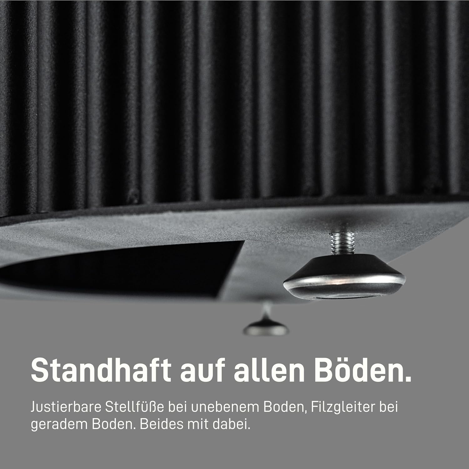 Natural Goods Berlin Tischsäule Semicircle Wavy Tischbein Metall Schwarz 72 cm hoch - Japandi Stil Lamellen-Optik - Tischgestell für Esstisch - Halbkreis Tischfuß - Tischuntergestell für DIY Tisch